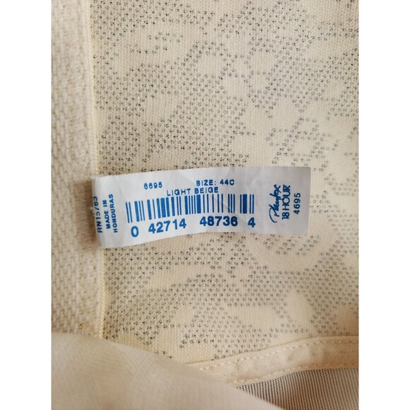 Playtex 18Hr Bra 44C Light Beige Front Close Flex Back Wirefree Full Coverage - Picture 6 of 7